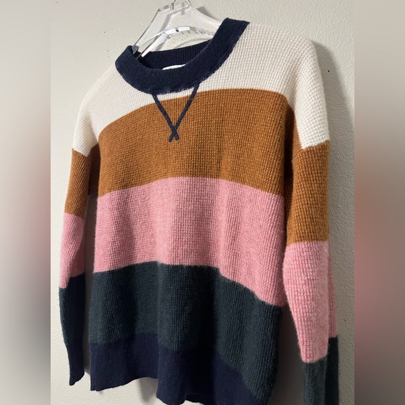 Madewell 100% Cashmere Sweatshirt in Vernon Stripe Size S - Picture 6 of 7